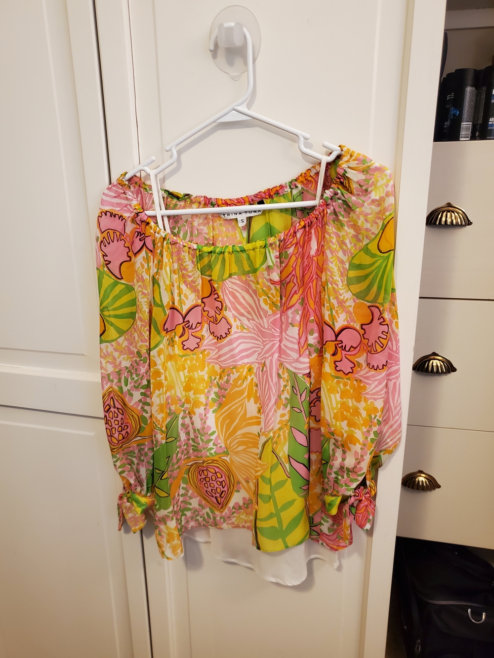 Trina Turk 2-pc Sheer Blouse WITH CAMI, Size S